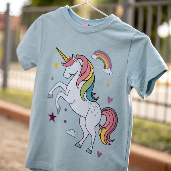 Cotton Graphic Tee - Unicorn Design