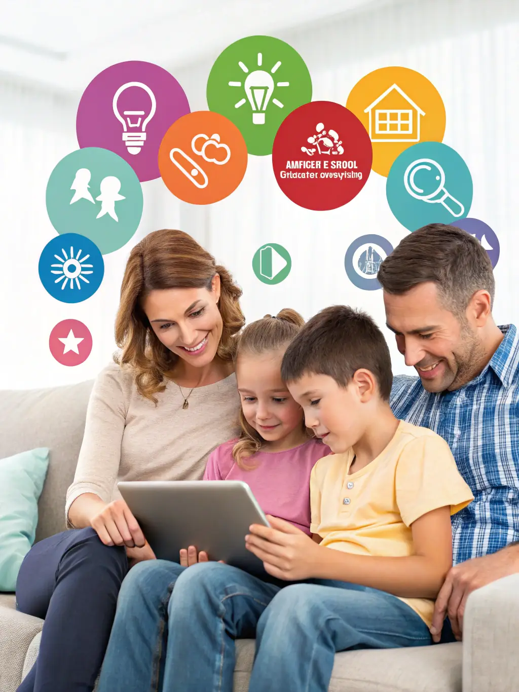 A visually appealing graphic representing online resources and communities for parents of autistic children.